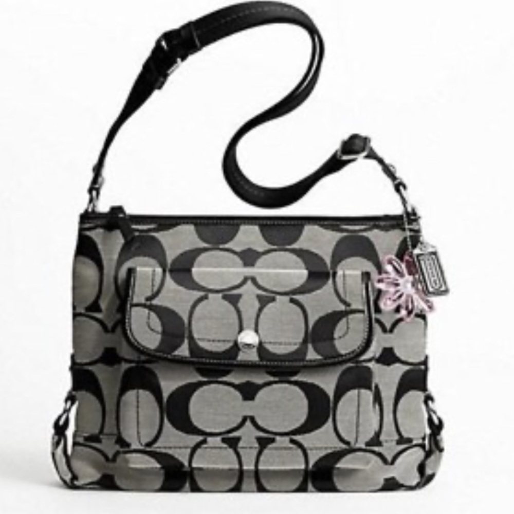 Coach Kyra Daisy Signature Black Grey Silver